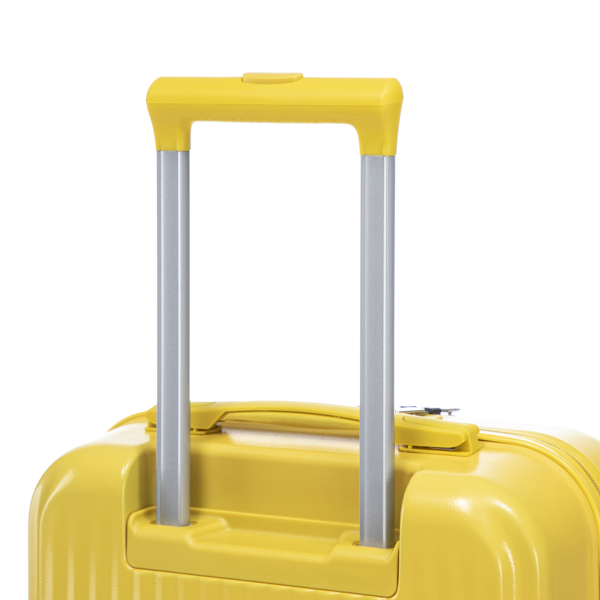 14"/20" 2 pcs/set in ABS Spinner Wheel Luggage, with Combination Lock and Front Opening Design, 14" Cosmetic Case (Yellow)-10