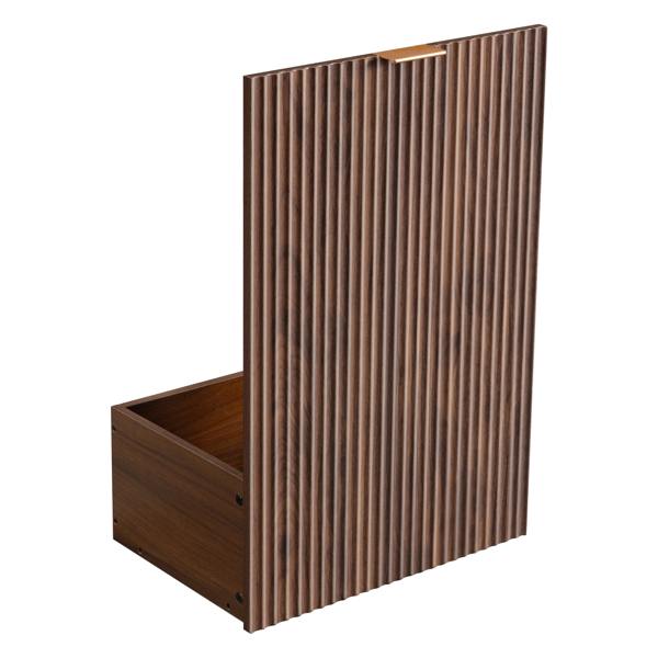 K&K 59" Coffee Bar Cabinet with Fridge Space & Tilt-Out Trash Cabinet, Mini Fridge Wine Cabinet with Storage/Charging Station, Fluted Buffet Sideboard with Glass Holder for Dining Room, Walnut Brown-21