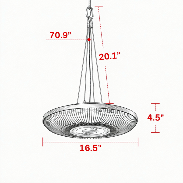 750W 1500W双电源悬挂式庭院加热器，带LED黑色-3