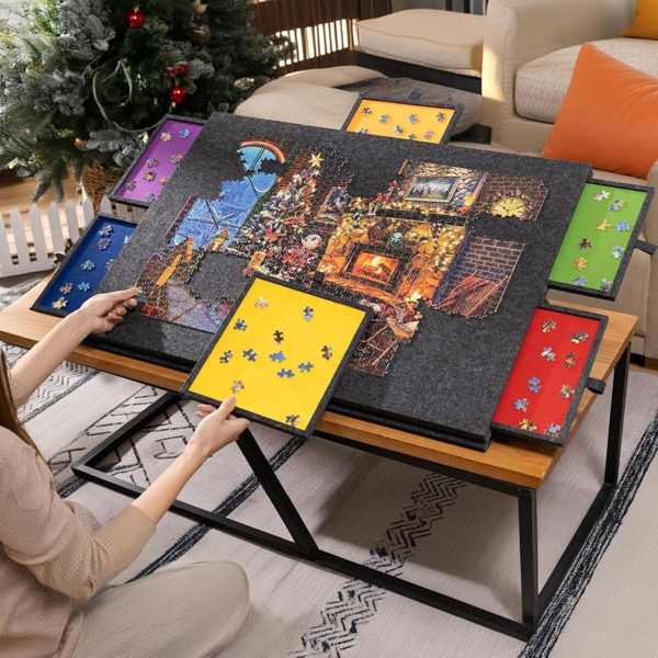 1000pcs拼图收纳板彩色抽屉-3