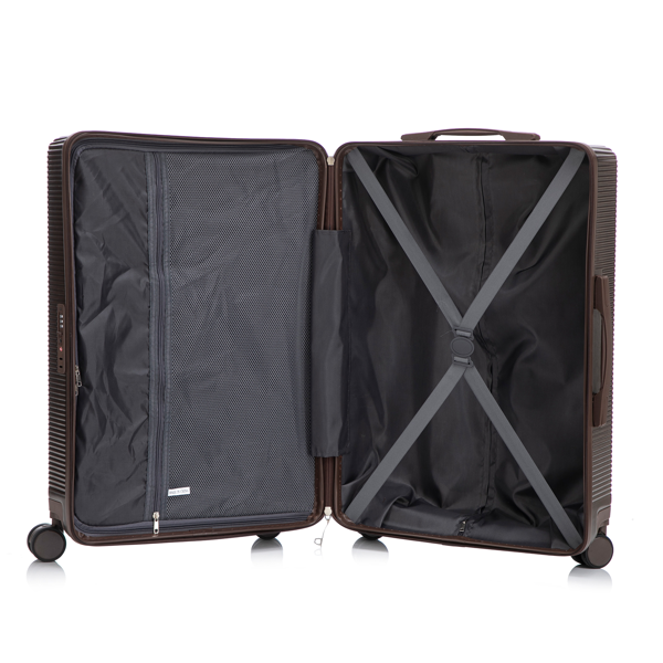 20"/24"/28" 3件套 ABS材质万向轮行李箱，登机箱，同色系，TSA密码锁（棕色）-11