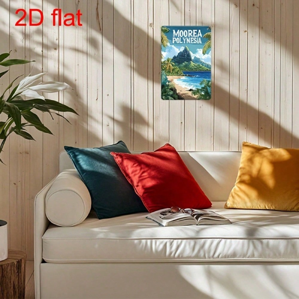 CIFbuy 复古金属壁饰 Molao 2D 平面，热带海岛棕榈树装饰牌 7.9x11.8 英寸（TikTok, temu 自提物流）-5
