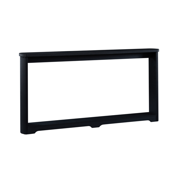 70.1"corrugated texture storage table for entranceways, narrow wooden console sofa table, can be placed behind the sofa, suitable for entranceways, corridors, and front door.Black.70.1"L*8.7"W*35.5"H-8