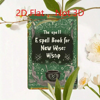 CIFbuy 复古巫术咒语书锡制装饰牌 20x30厘米，大锅哥特风墙面艺术装饰（TikTok, temu 自提物流）