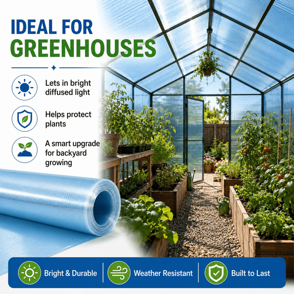 Polycarbonate Roof Panel Roll, Clear Roofing Panels Insulated Rainproof Greenhouse Panels Glass Fiber Roofing Canopy Cover for Farming, Sunroom 3.3x16.5ft(1x5m)-6