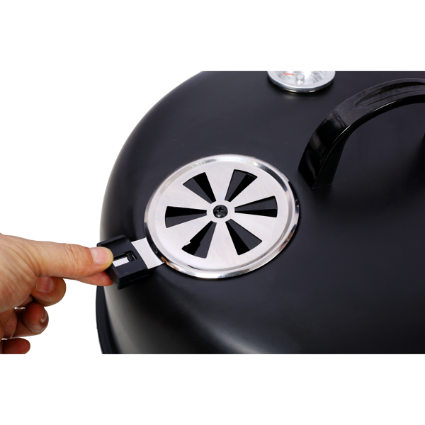 Charcoal Smoker Grill Wood Smoker Grills Outdoor Cooking 16 Inch Vertical Smoker Portable BBQ Grill for Camping, Black-18