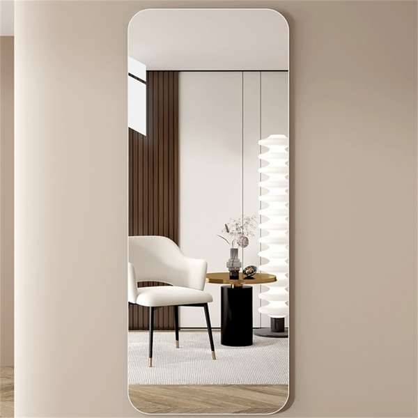 65"x 24" inch Full Body round corner mirror for Living Room Bedroom Cloakroom Wall hanging with hanging hole High quality 5mm silver mirror  Explosion-proof glass-3