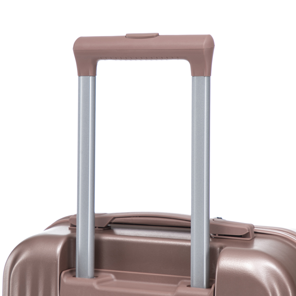 14"/20" 2 pcs/set in ABS Spinner Wheel Luggage, with Combination Lock and Front Opening Design, 14" Cosmetic Case (Champagne)-13