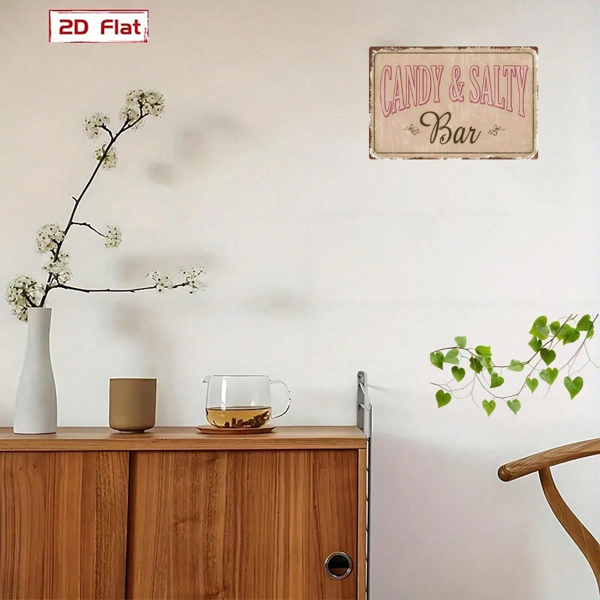 CIFbuy 复古糖果咸水太妃糖棒金属墙饰，复古铁质8x12铭牌（TikTok, temu 自提物流）-6