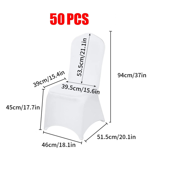 50件弹力氨纶白色折叠椅套-9