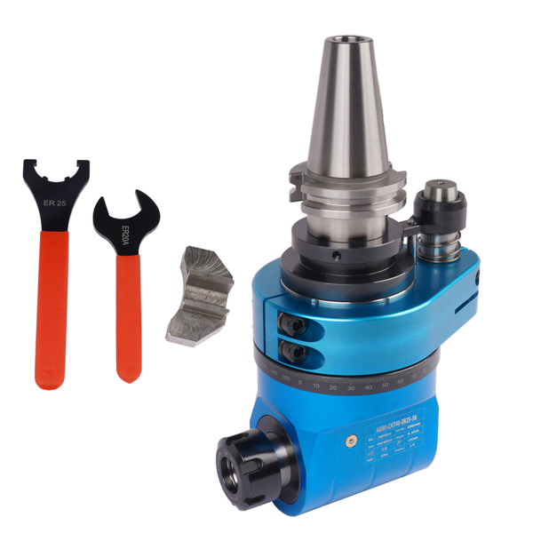 角度头 1:1 Gear Ratio CAT40 ER25 90°Fixed Angle Head Collet Chuck 3500RPM AH-CAT40–ER25-4