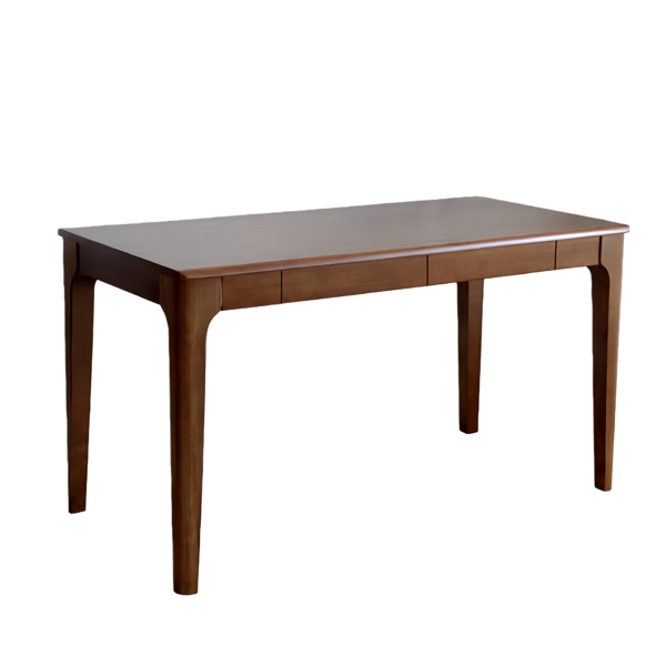 Solid Wood Desk with Drawers, Standing Desk with Smooth Edges, Home Office Desk for Small Spaces, Mid Century Modern Desk for Study, Bedroom, Living Room, Office, (Walnut, 47.24''*21.65''*29.53'')-12