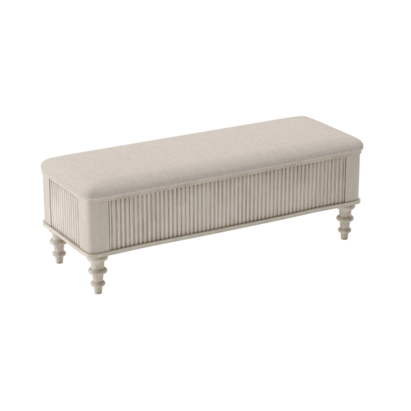 50.8-inch Multi-Functional Storage Ottoman Bench-Solid Rubberwood Bed End Bench with Linen Seat, Storage Bench for Bedroom, Entryway Shoe Organizer for Bedroom, Living Room, Entryway, Closet, Beige-10