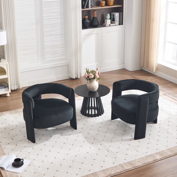 Accent Chair for Living Room, Velvet Comfy Single Sofa Chair Mid-Century Modern Armchair Wooden Legs for Bedroom Office Reading-16