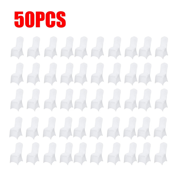 50件弹力氨纶白色折叠椅套-8