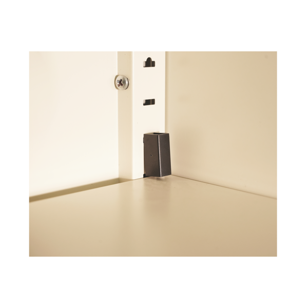71'' 2 Shapely Door Cabinet With Lock, Metal Storage Cabinet with Doors and Adjustable Shelves, for Kitchen, Bedroom, Living Room(Beige)-6