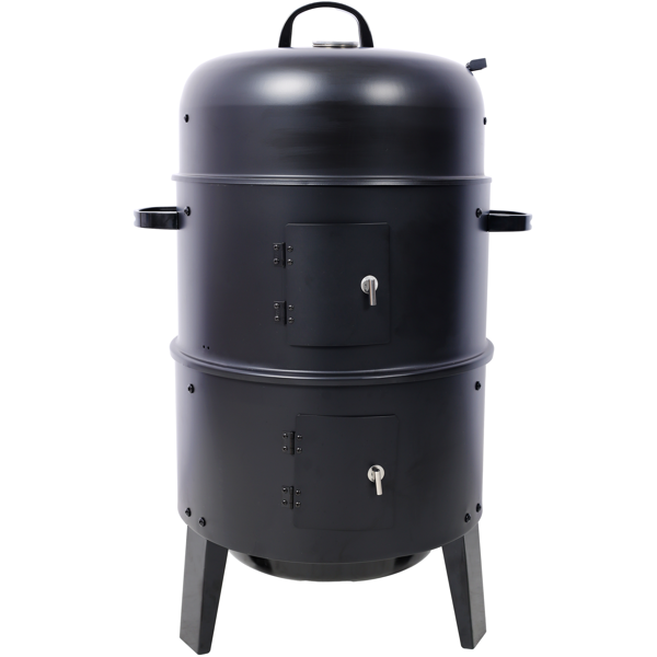 Charcoal Smoker Grill Wood Smoker Grills Outdoor Cooking 16 Inch Vertical Smoker Portable BBQ Grill for Camping, Black-5