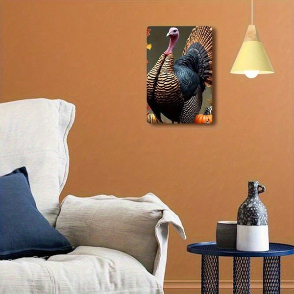 CIFbuy 金属火鸡与南瓜感恩节墙饰，铁艺秋季装饰品（TikTok, temu 自提物流）-6