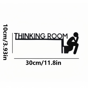 CIFbuy 思考室趣味金属牌，极简风浴室墙面装饰，现代风格壁挂，适用于家庭、办公室与化妆间，幽默语录，轻松开启话题，男女皆宜的独特乔迁礼物，亦是公寓的理想之选——为室内外及派对装饰增添别致的万圣节氛围（TikTok, temu 自提物流）
