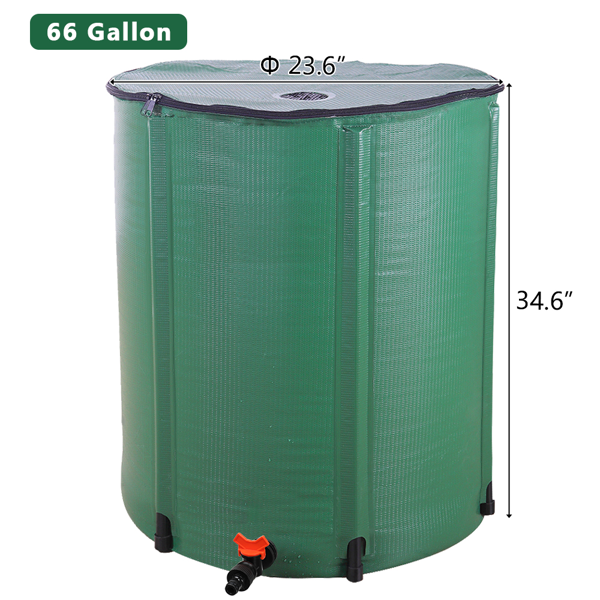 【替换26609988】66gal  绿色  PVC 可折叠 集雨桶-11