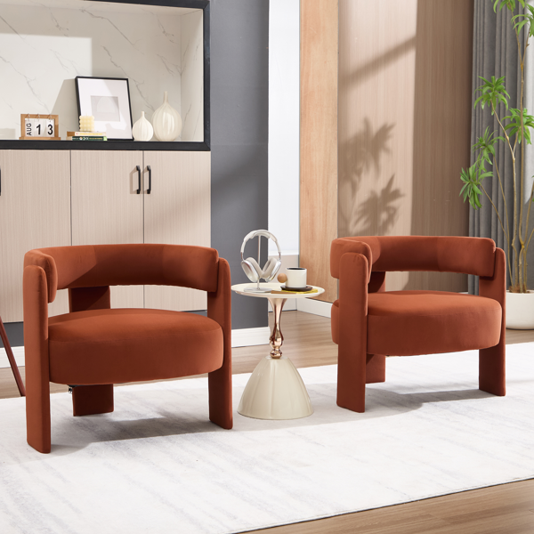 Accent Chair for Living Room, Velvet Comfy Single Sofa Chair Mid-Century Modern Armchair Wooden Legs for Bedroom Office Reading-13