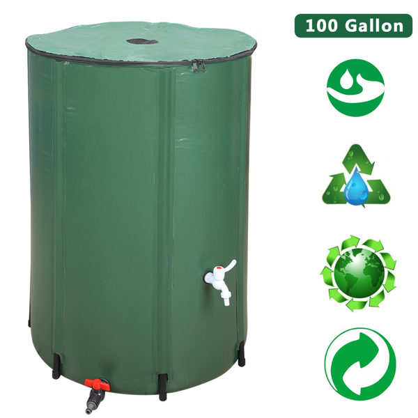 【替换49738622】100gal  绿色  PVC 可折叠 集雨桶-8