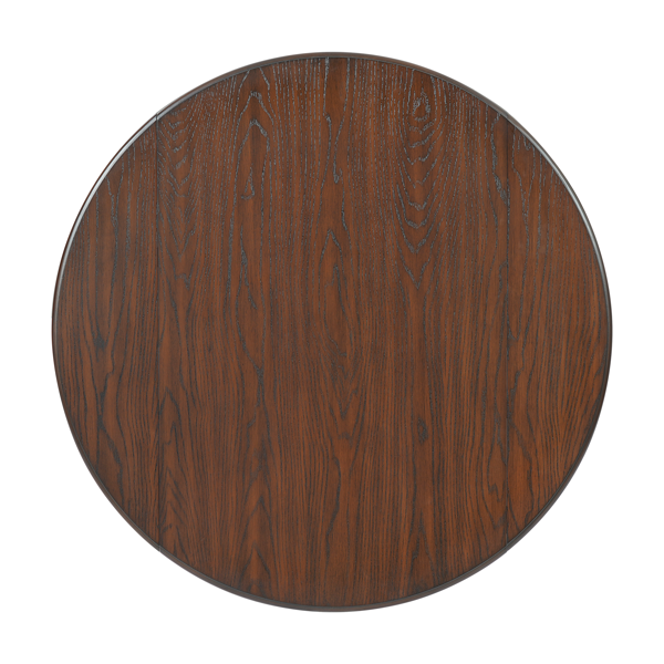 5-Piece Round Dining Table Set for 4 People, 1 Folding Wood Dining Table + 4 Upholstered Chairs, Space-Saving Design for Small Apartments and Dining Areas - BROWN-8