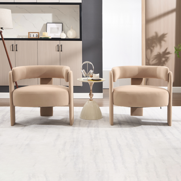 Accent Chair for Living Room, Velvet Comfy Single Sofa Chair Mid-Century Modern Armchair Wooden Legs for Bedroom Office Reading-18