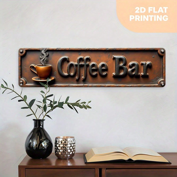 CIFbuy 2D平面复古酒吧招牌墙饰，复古金属牌匾 10x40厘米 家居装饰（TikTok, temu 自提物流）-3
