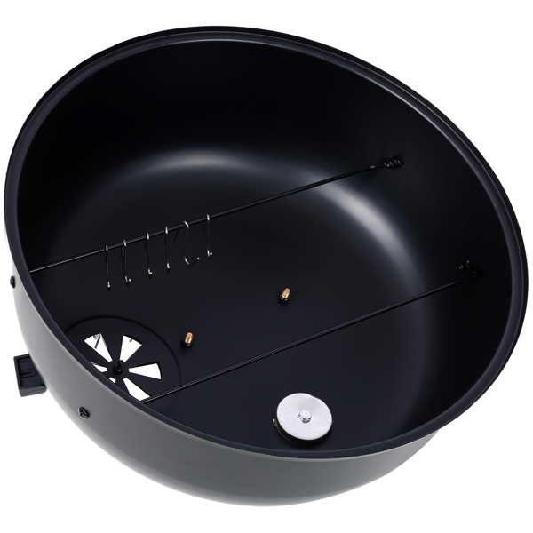 Charcoal Smoker Grill Wood Smoker Grills Outdoor Cooking 16 Inch Vertical Smoker Portable BBQ Grill for Camping, Black-15