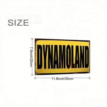 CIFbuy 1件2D平板铁艺悬挂式复古酒吧招牌墙饰，Dynamoland品牌，8x12英寸装饰品（TikTok, temu 自提物流）