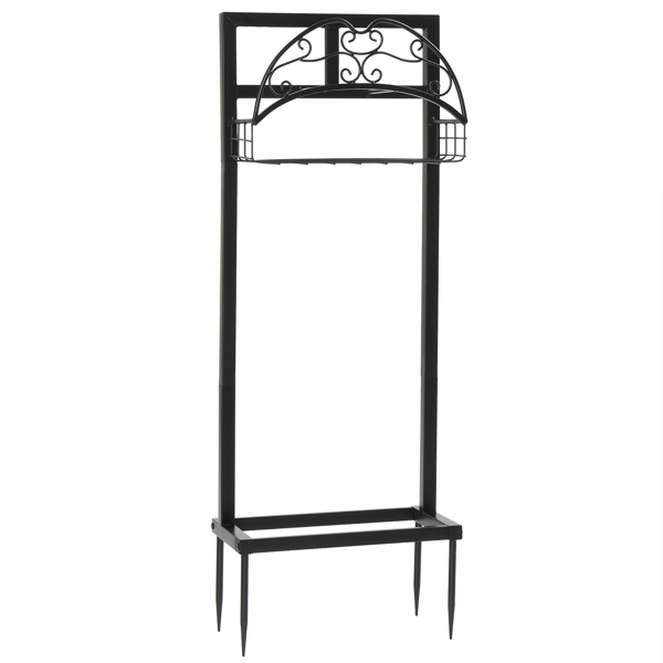 40*20*110CM 黑色 设计花纹款 凹陷挂水管喷头 花园水管支架-1