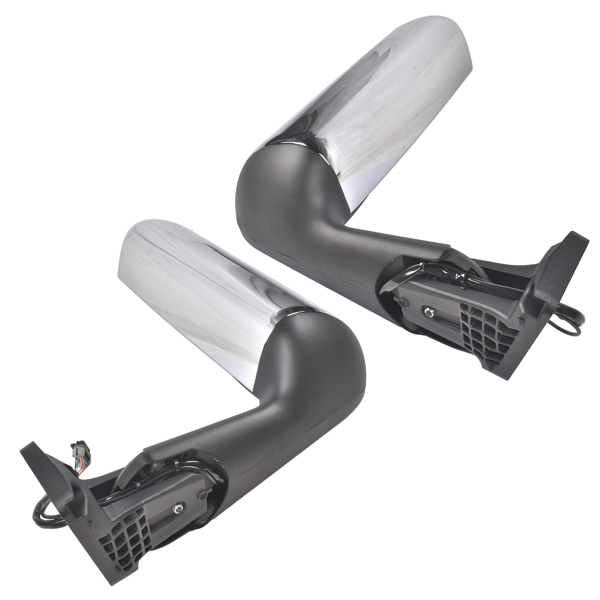 后视镜 2Pcs Front Left and Right Chrome Power View Door Mirror with Turn Signal Light Fits for International Harvester MV607 2018-2026-6