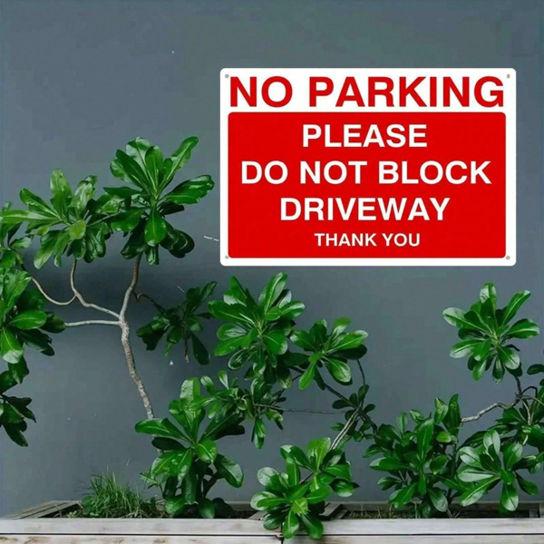 CIFbuy 复古“禁止停车，勿堵车道”金属招牌 7.8×11.8英寸，墙面装饰牌（TikTok, temu 自提物流）-4