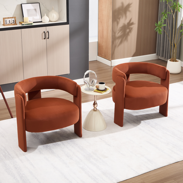Accent Chair for Living Room, Velvet Comfy Single Sofa Chair Mid-Century Modern Armchair Wooden Legs for Bedroom Office Reading-11