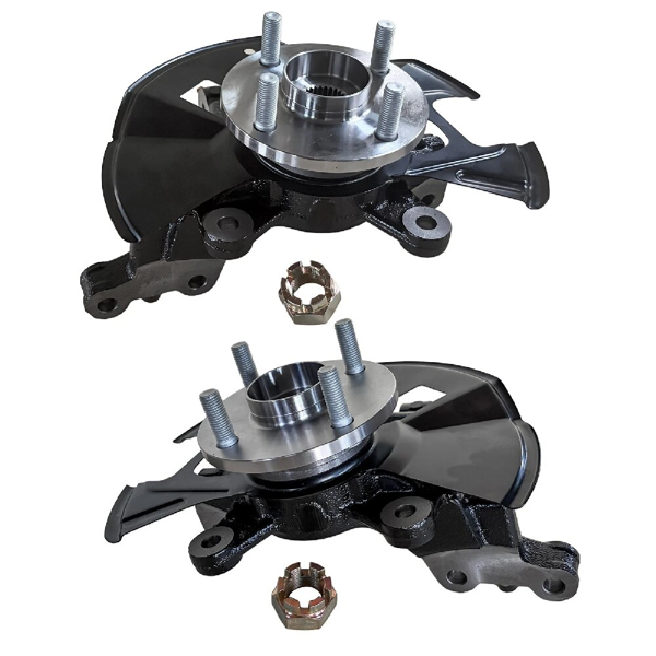 转向节总成 Pair Black Steering Knuckle Assembly Front Left+Right fits for 2014-2019 Ford Fiesta-5