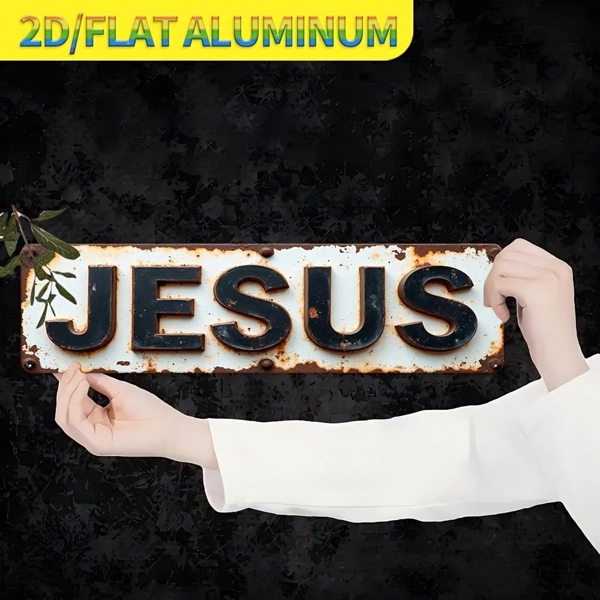CIFbuy 耶稣金属壁饰牌 2D平面款 复古宗教风教堂家居装饰（TikTok, temu 自提物流）-6