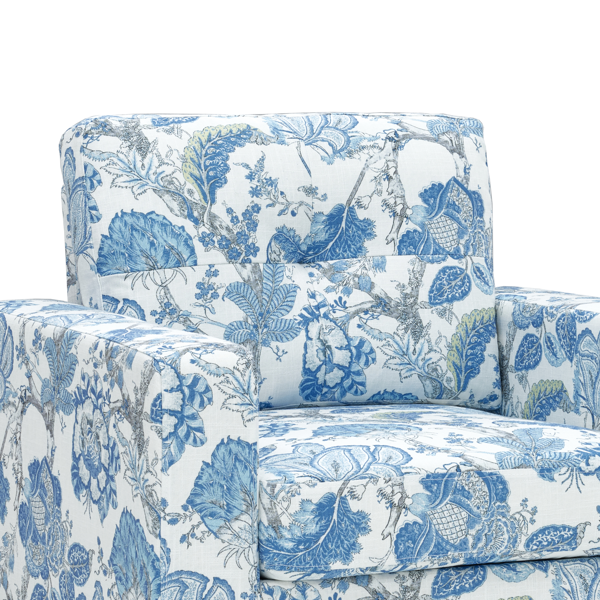 Floral Upholstery Degree Rotation Single Sofa Chair for Living Room, Bedroom, Office-13