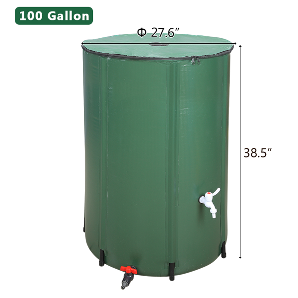 【替换49738622】100gal  绿色  PVC 可折叠 集雨桶-16