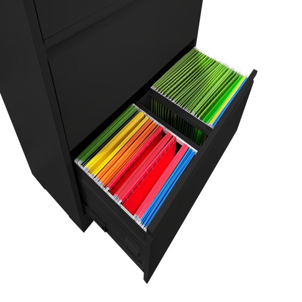 3 Drawer Lateral File Cabinet, 35.4 Inch Wide Metal Filing Cabinet, Locking Heavy Duty File Cabinet for Home Office, Anti-Tip Safety Interlock, Vertical Storage for Letter/Legal/A4 Files, Black-18