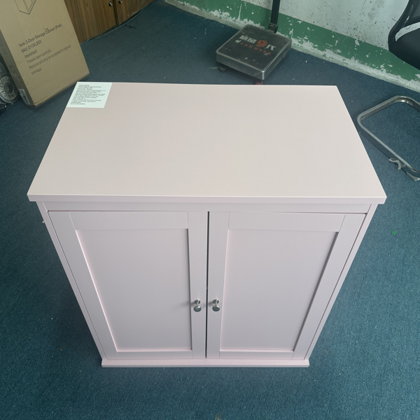 Kitchen Storage Cabinet with Double Doors, Coffee Bar Cabinet with Adjustable Shelves, Sideboard Buffet for Dining Room, Living Room or Entryway, Pink-14