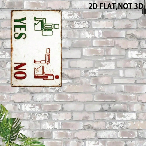 CIFbuy 2D平面金属铁皮招牌，复古厕所标语风格，怀旧男士洞穴墙面装饰，8x12英寸（TikTok, temu 自提物流）-2
