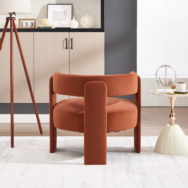 Accent Chair for Living Room, Velvet Comfy Single Sofa Chair Mid-Century Modern Armchair Wooden Legs for Bedroom Office Reading-12