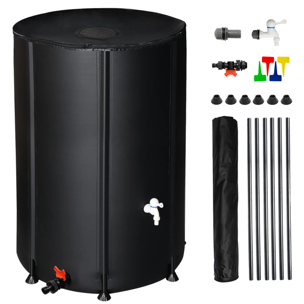 【替换3139070】100gal  黑色  PVC 可折叠 集雨桶-1
