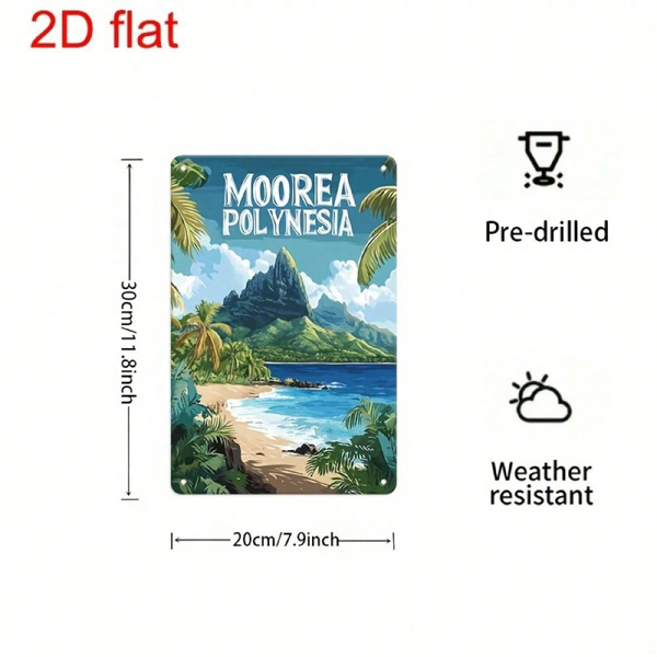 CIFbuy 复古金属壁饰 Molao 2D 平面，热带海岛棕榈树装饰牌 7.9x11.8 英寸（TikTok, temu 自提物流）-8