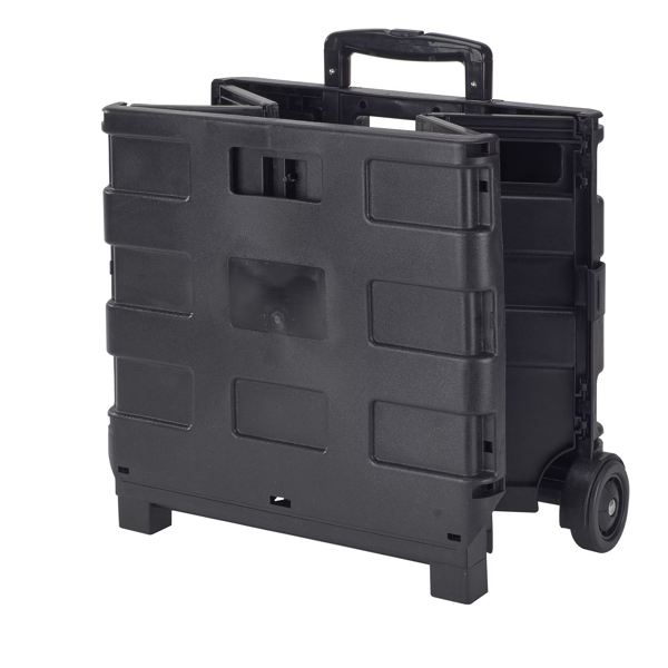 Bin 可折叠多功能塑料收纳手推车，黑色，15 英寸 ×13 英寸 ×14.2 英寸-6