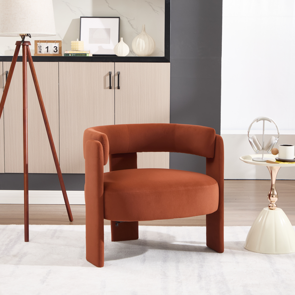 Accent Chair for Living Room, Velvet Comfy Single Sofa Chair Mid-Century Modern Armchair Wooden Legs for Bedroom Office Reading-6