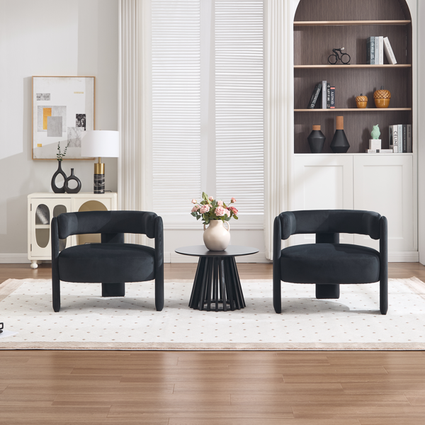 Accent Chair for Living Room, Velvet Comfy Single Sofa Chair Mid-Century Modern Armchair Wooden Legs for Bedroom Office Reading-20