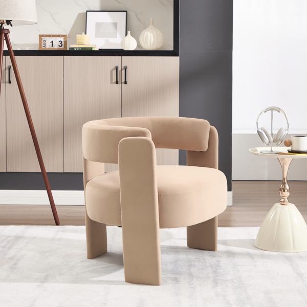 Accent Chair for Living Room, Velvet Comfy Single Sofa Chair Mid-Century Modern Armchair Wooden Legs for Bedroom Office Reading-10