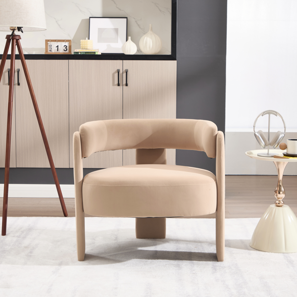 Accent Chair for Living Room, Velvet Comfy Single Sofa Chair Mid-Century Modern Armchair Wooden Legs for Bedroom Office Reading-17